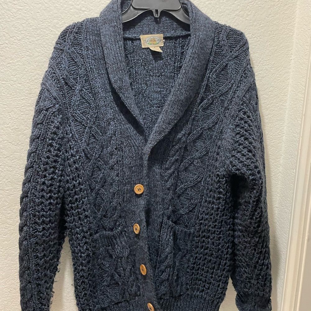 Vintage Flatiron Mills Knit Pullover Sweater Men's Size M blue Knit